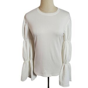 Patrizia Luca White Bell Sleeve Top